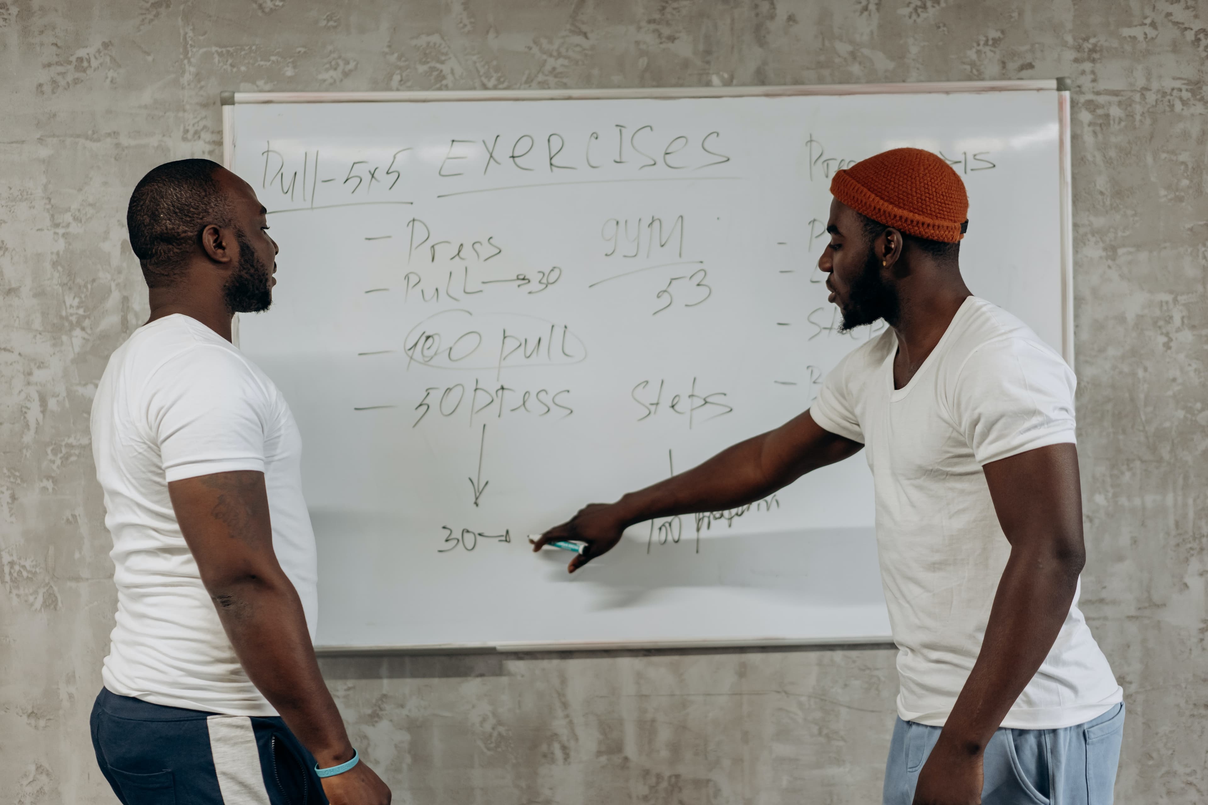 Men with workout plan